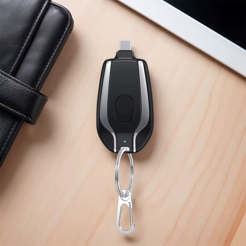 Mini Cargador Portatil Llavero Lightning y USB-C