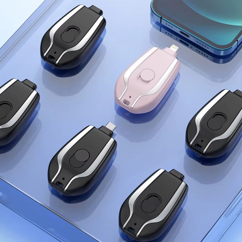 Mini Cargador Portatil Llavero Lightning y USB-C